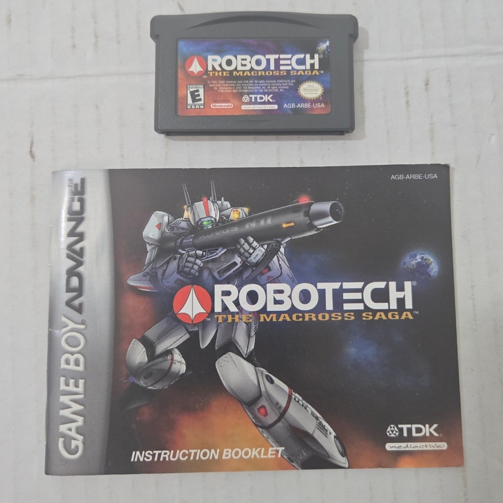 Robotech The Macross Saga Nintendo Game Boy Advance GBA Cartridge Manual 2002
